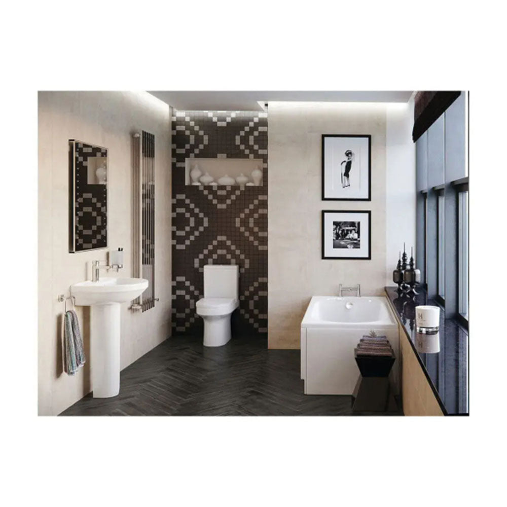 Serpens Matt Black Vanity Unit Bathroom Suite with L Shape Shower Bath and Dual Shower image 7