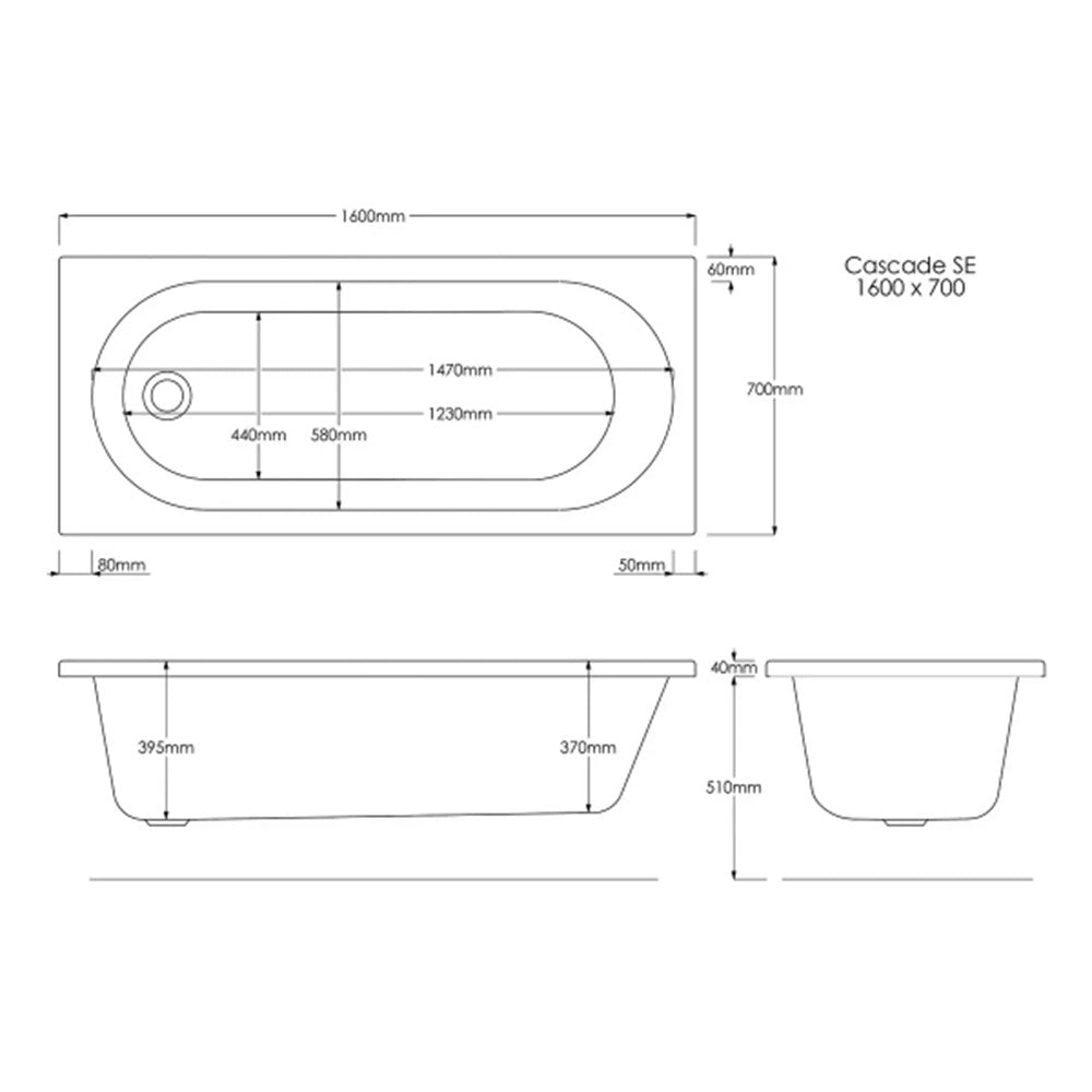 Shower Bath, Straight, Single Ended with Glass Screen, Panel, Various Sizes image 6