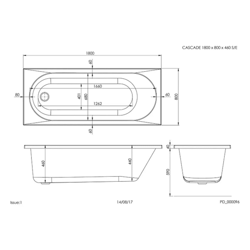 Shower Bath, Straight, Single Ended with Glass Screen, Panel, Various Sizes image 9