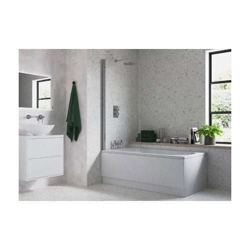 Shower Bath, Straight, Single Ended with Glass Screen, Panel, Various Sizes image