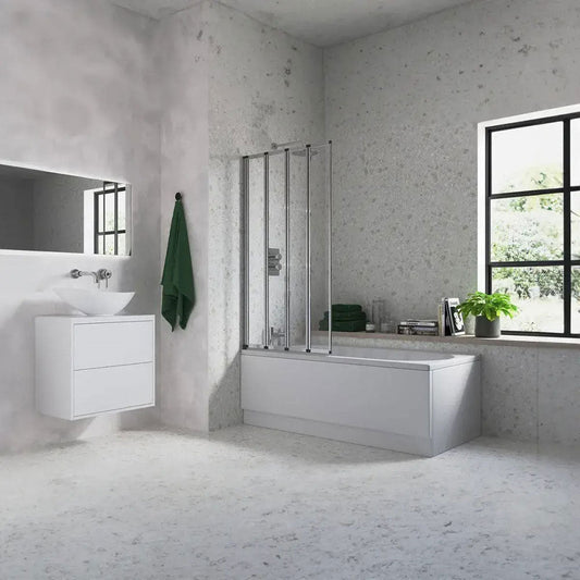 Single Framed Four Fold Bath Screen image