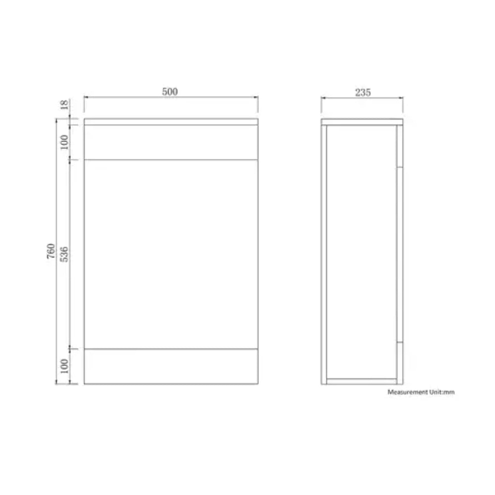 Solar/Comet Waterproof 500mm WC Unit - Anthracite Gloss 3