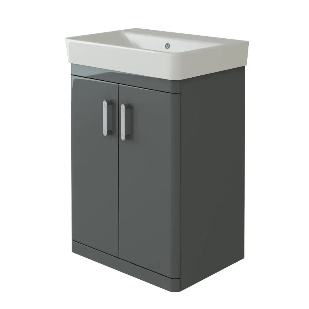 Solar Waterproof 600mm Vanity Unit with Ceramic Basin, Anthracite 2