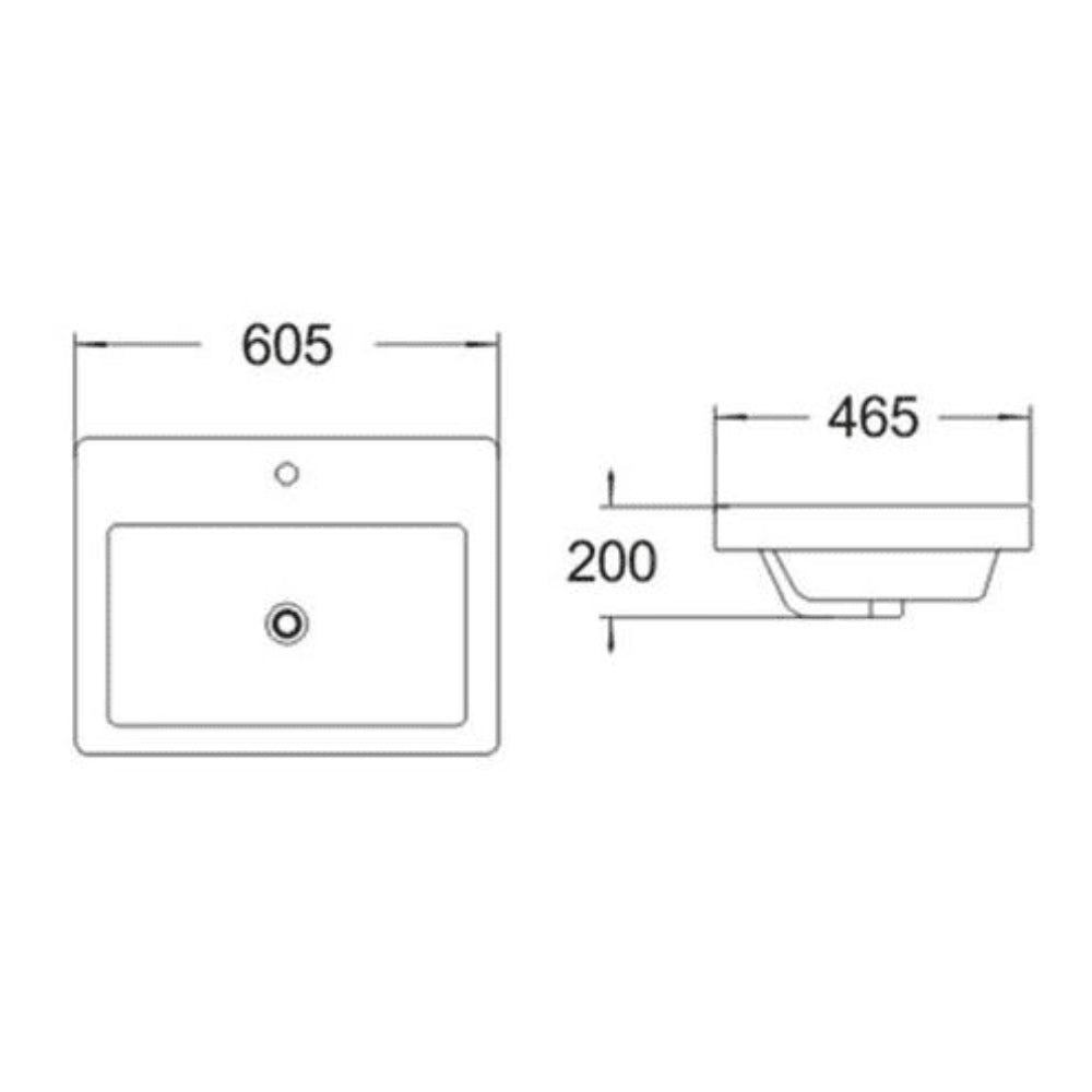 Solar Waterproof 600mm Vanity Unit with Ceramic Basin, Anthracite 5
