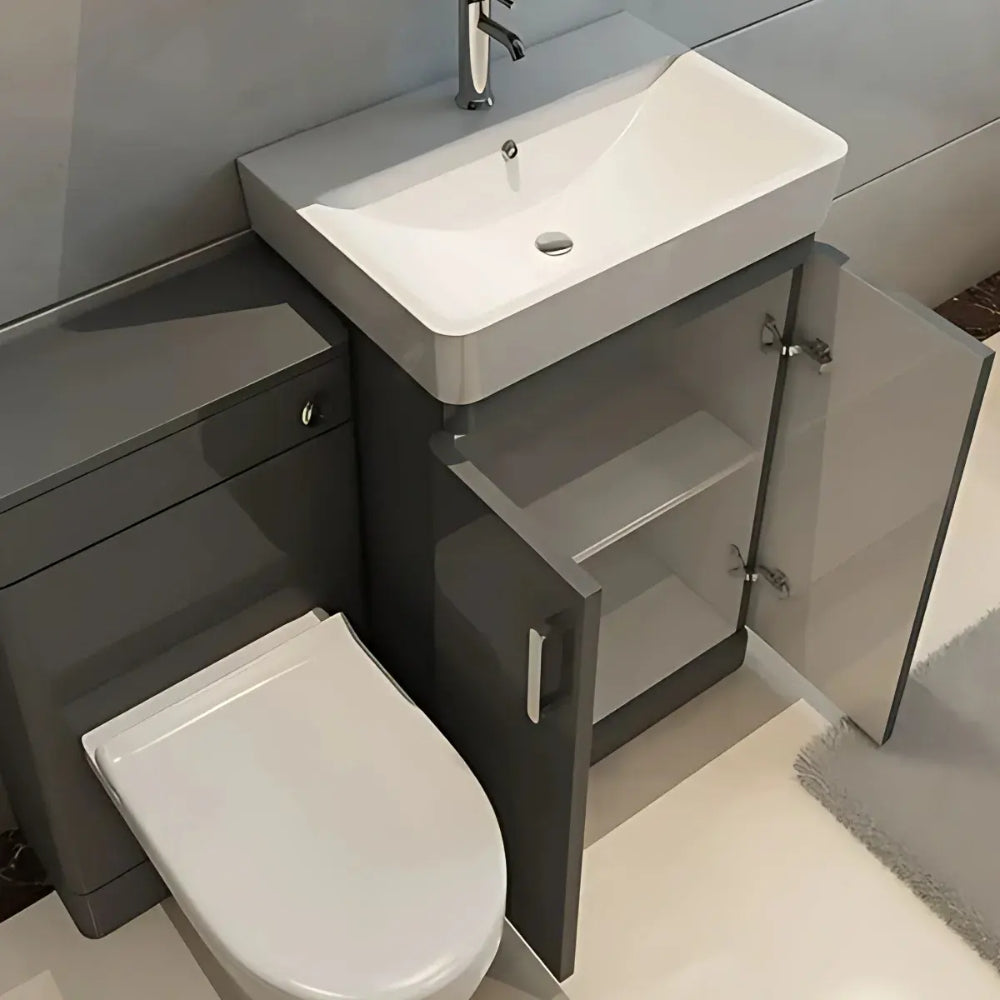 Solar Waterproof 600mm Vanity Unit with Ceramic Basin, Anthracite 9