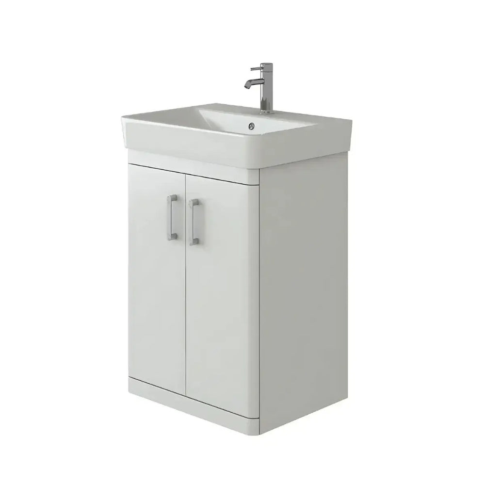 Solar Waterproof 600mm Vanity Unit with Ceramic Basin, White 2