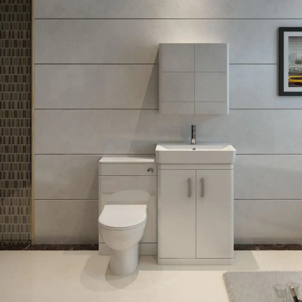Solar Waterproof 600mm Vanity Unit with Ceramic Basin, White 8