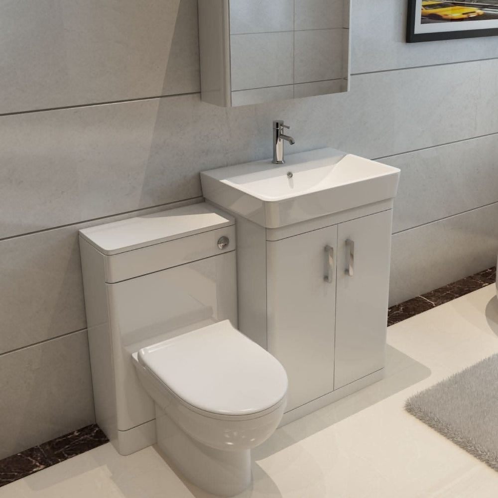 Solar Waterproof 600mm Vanity Unit with Ceramic Basin, White 9