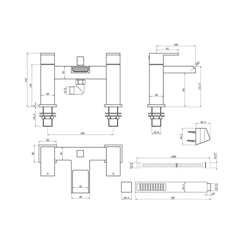 Solarin Waterfall Bath Shower Mixer Tap, Modern Lever Style image 1