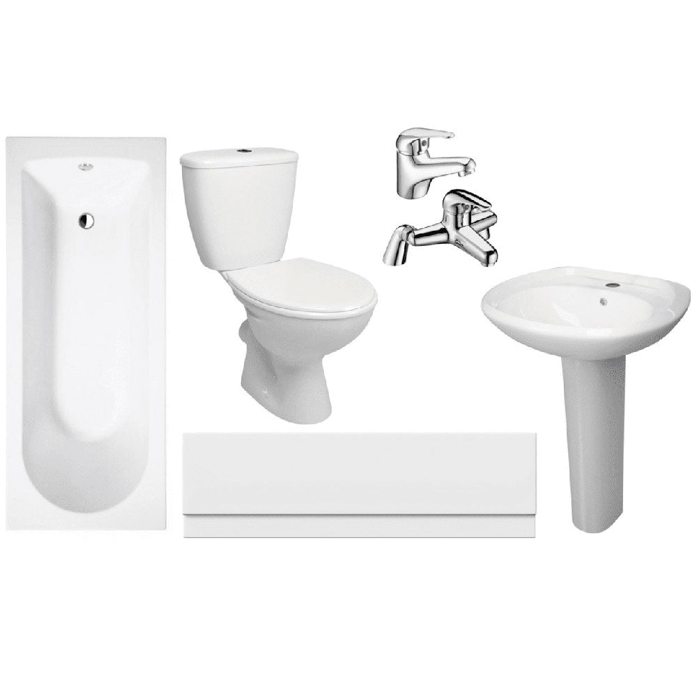 Star Buy Bathroom Suite with Bath, Toilet, Basin Set, Optional Taps and Wastes, by Bathroomstop