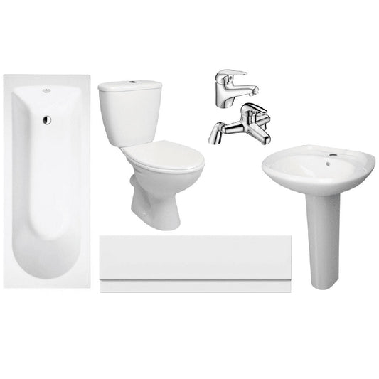 Star Buy Bathroom Suite with Bath, Toilet, Basin Set, Optional Taps and Wastes, by Bathcenter image