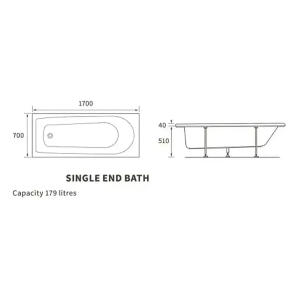 Star Buy Merit Bath with Plain Bath Screen and Roma Mixer Shower Set image 5
