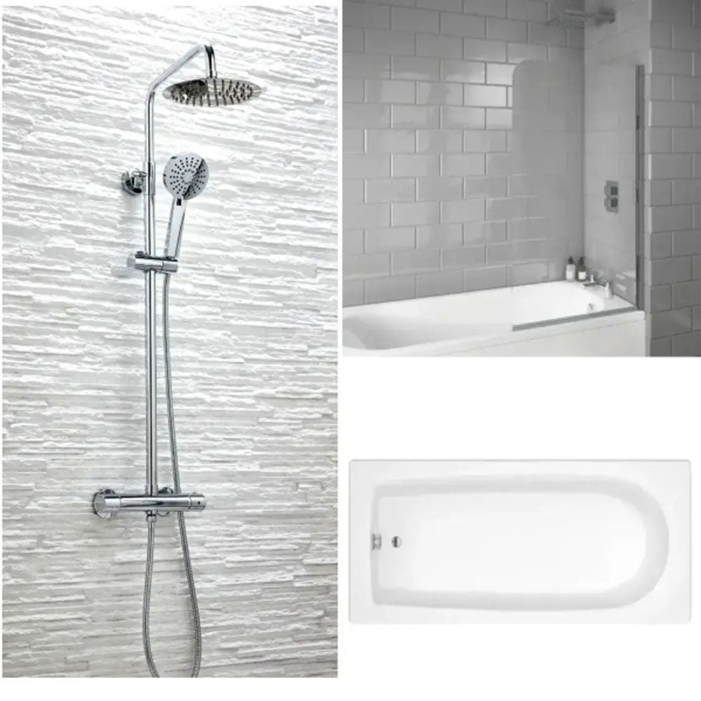 Star Buy Merit Bath with Plain Bath Screen and Sphere Mixer Shower Set image