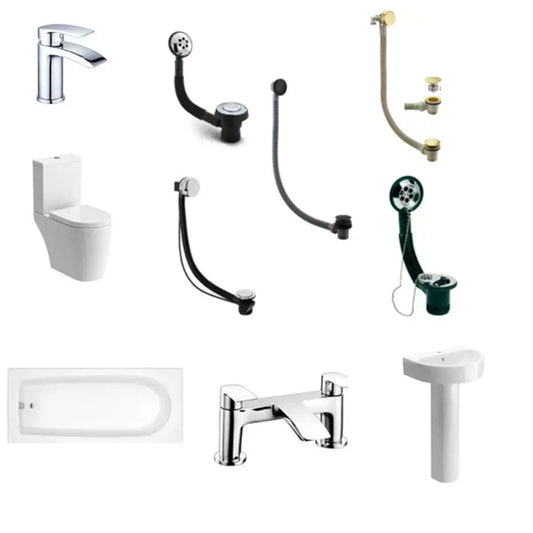 Star Buy Merit Full Bathroom Suite with Basin, Toilet, Taps and Wastes image