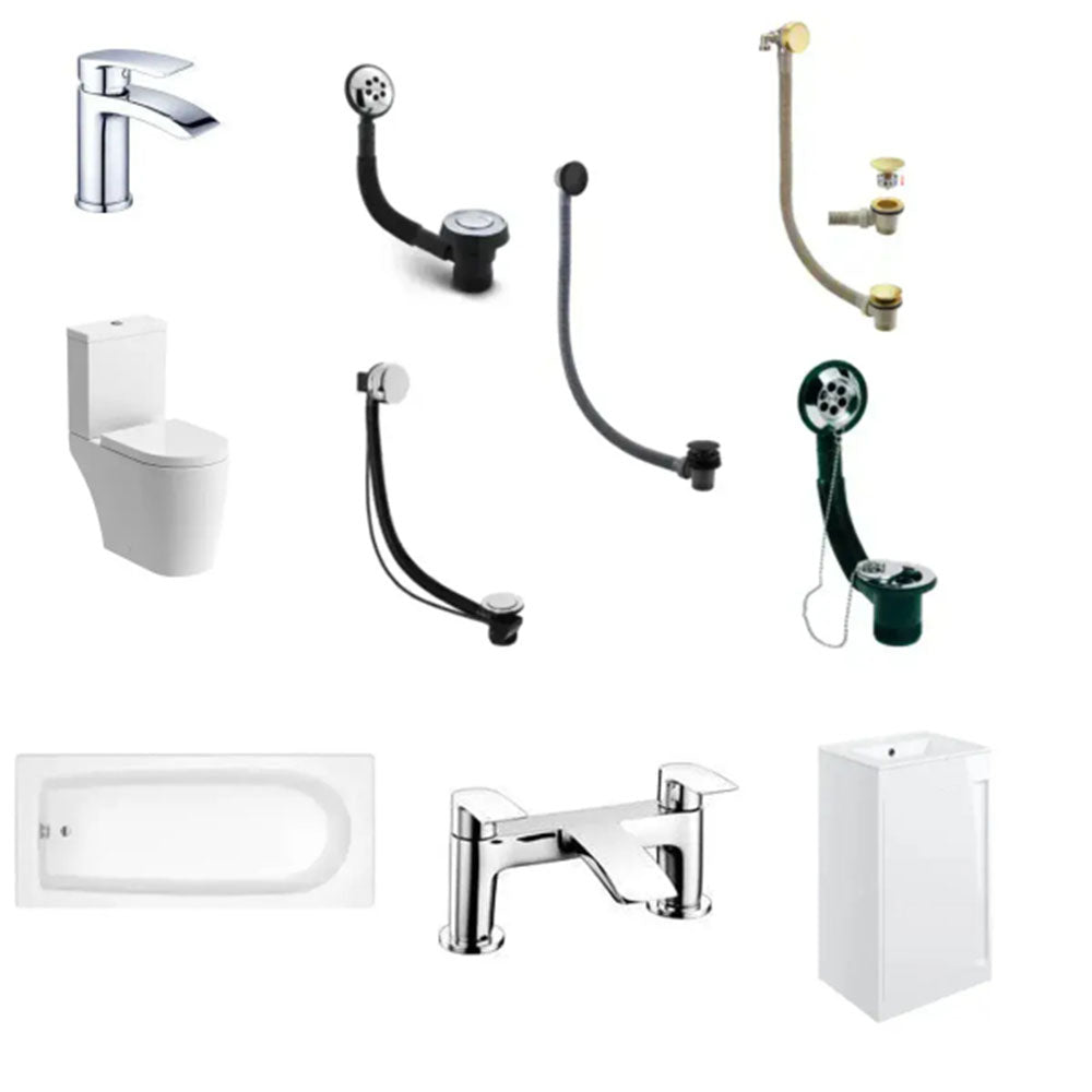 Star Buy Merit Full Bathroom Suite with Basin Unit, Toilet, Taps and Bath Wastes image