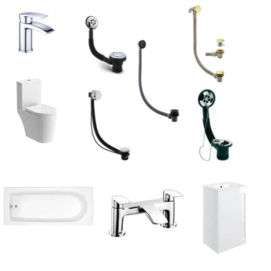 Star Buy Merit Full Bathroom Suite with Basin Unit, Toilet, Taps and Bath Wastes image