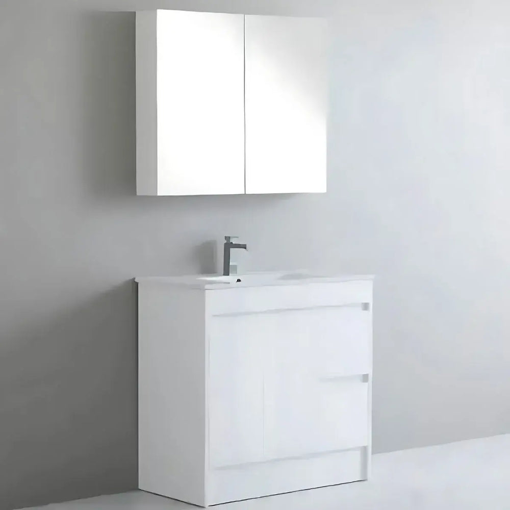 Stockholm Waterproof 750mm Vanity Unit White with Ceramic Basin 4