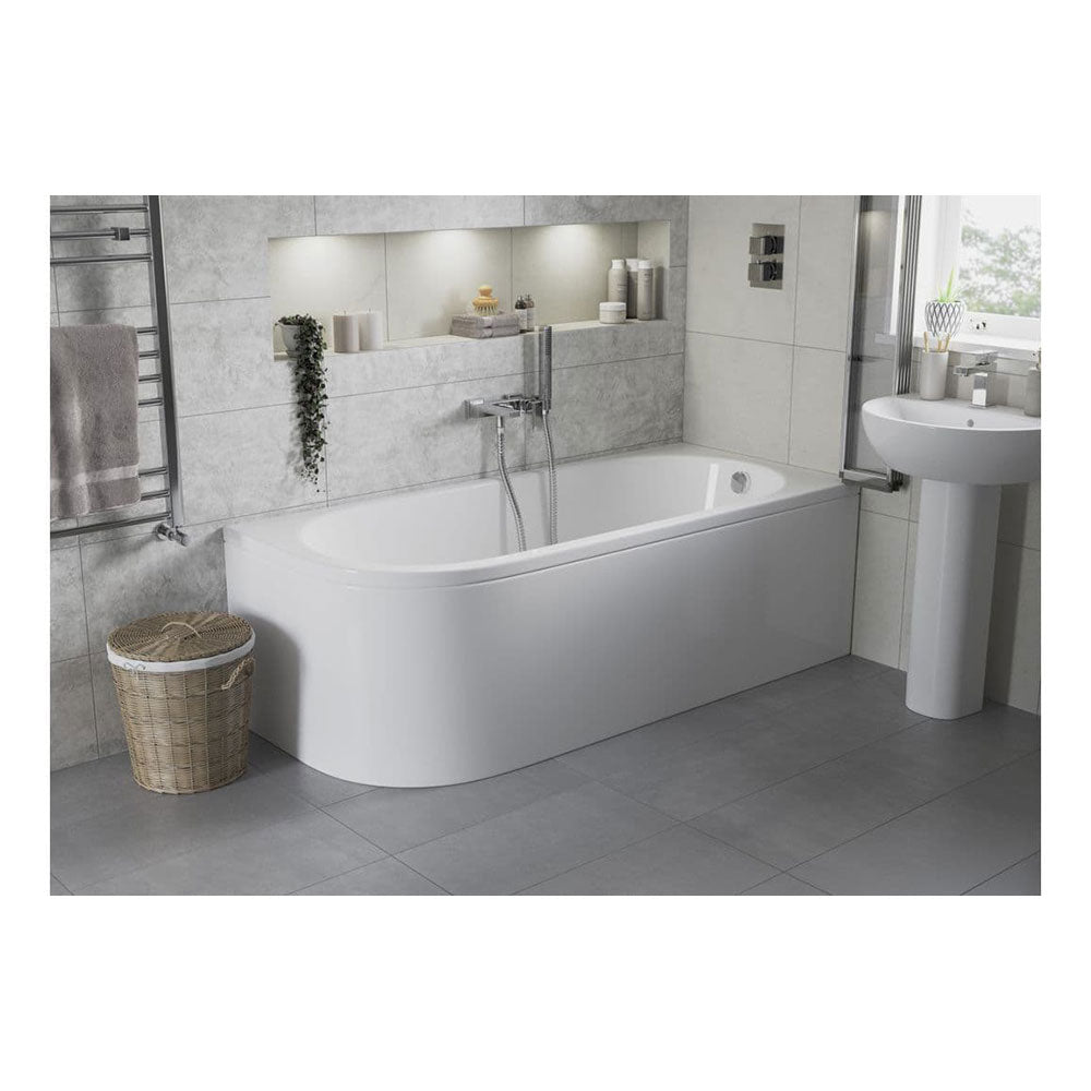 Swept Back To Wall Corner Bath, 1500mm x 725mm, Left or Right Handed image 8