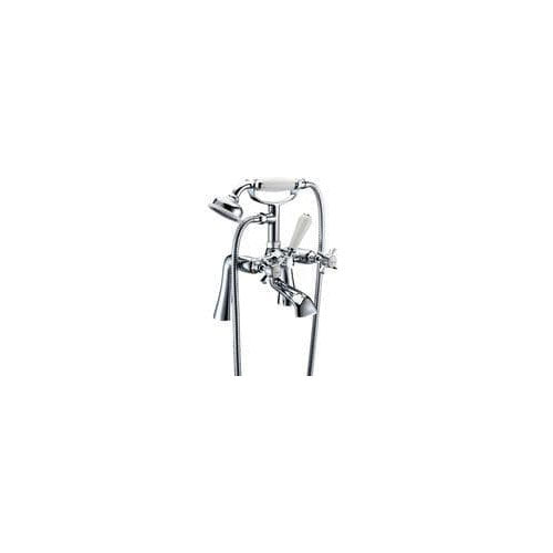 Victor Bath/Shower Mixer Tap, Chrome, Traditional Cross Top Style