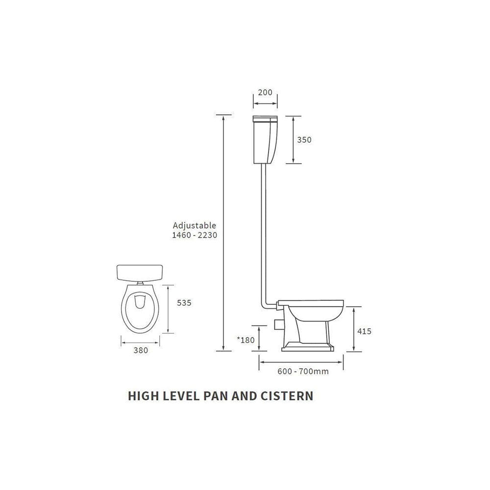 Victorian High Level Toilet with Soft Close Seat image 2