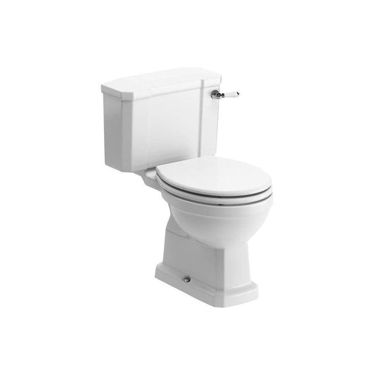 Victorian Style Close Coupled Toilet With Satin White Soft Close Seat image