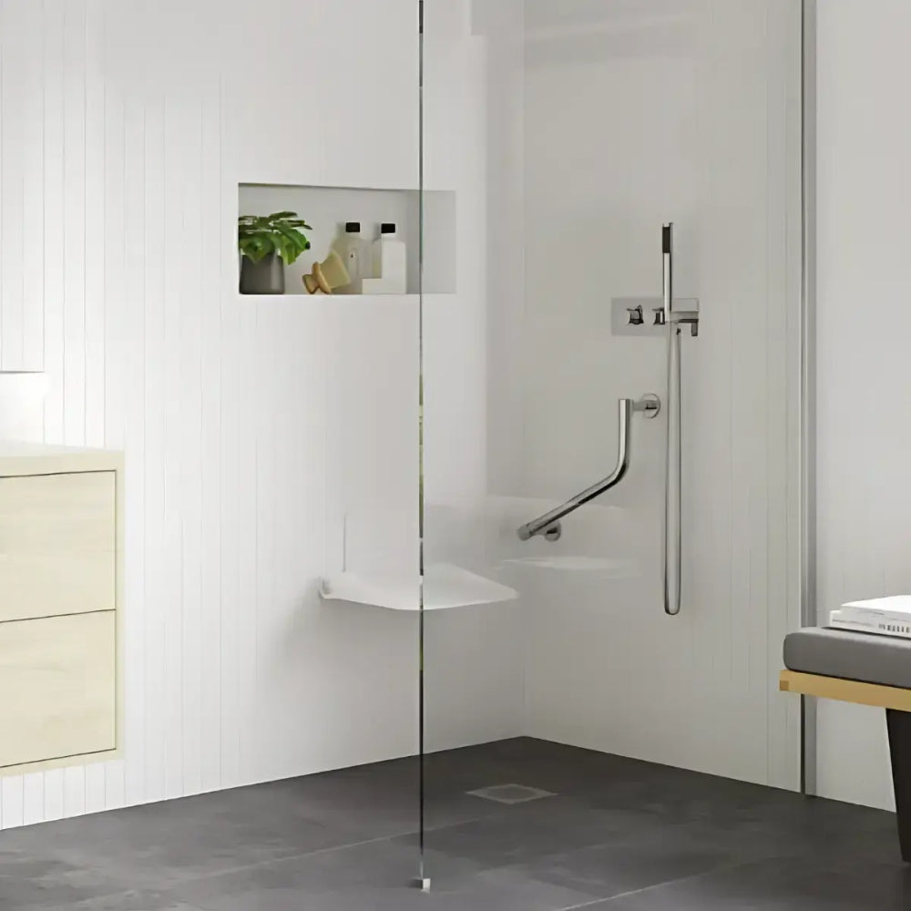 Wall Mounted Shower Seat - White 1