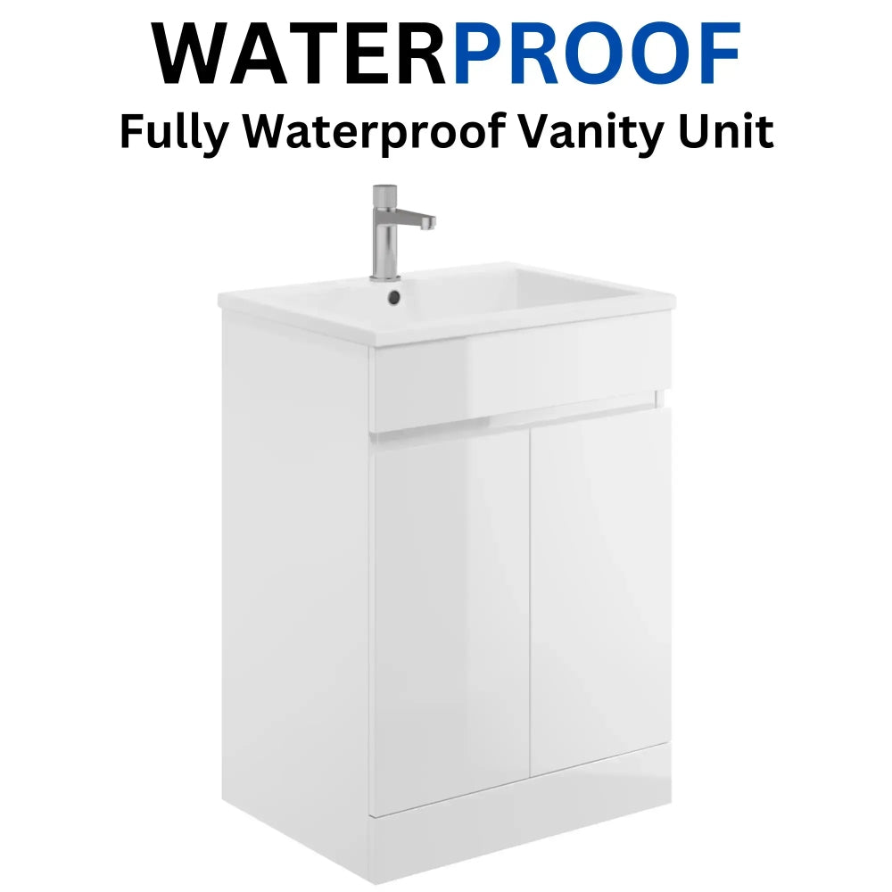 Waterguard 600mm Vanity Unit and Basin, White - 100% Waterproof - Lifetime Guarantee 2