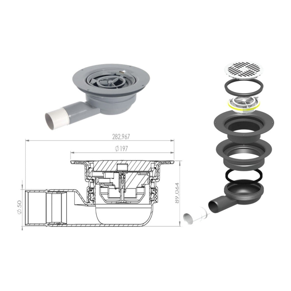 Wetroom Shower Tray Floor Kit for tiled floors, Inc Tanking and Wetroom Drain, Maxxus  3
