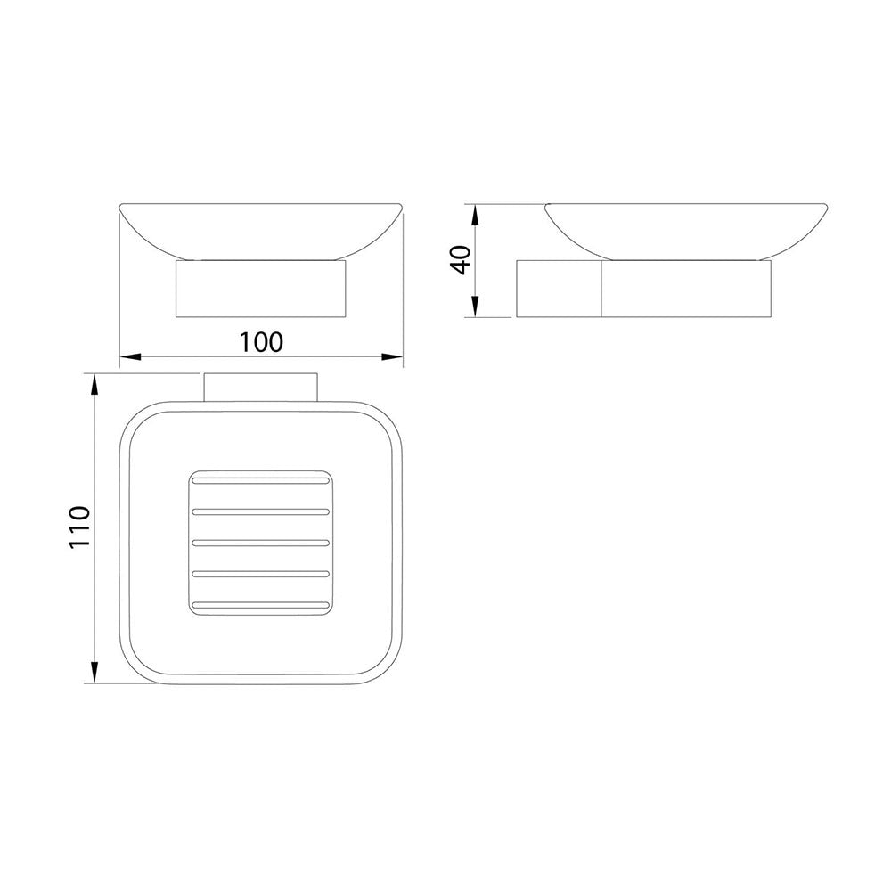 Alpha Soap Dish, Chrome image 2