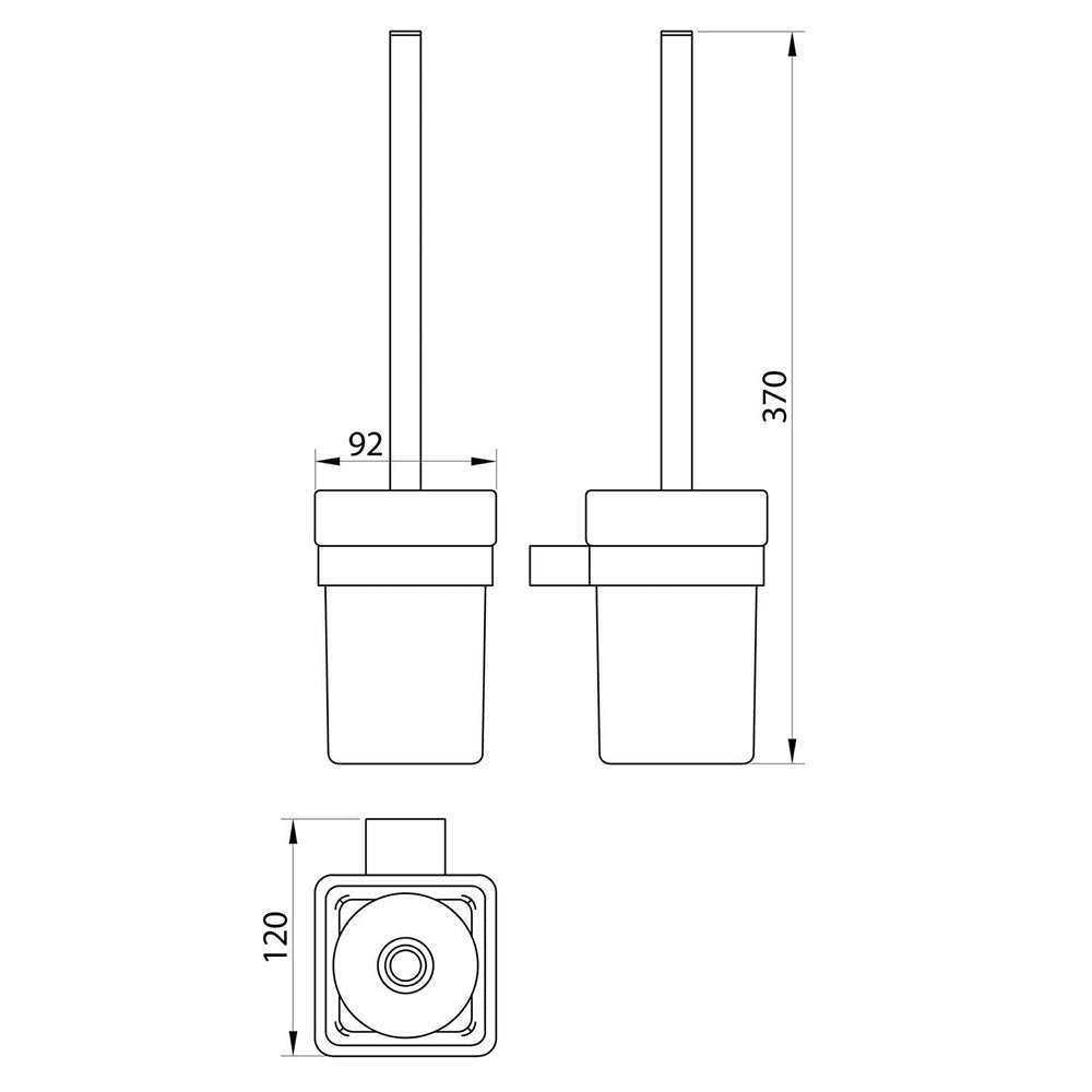 Alpha  Toilet Brush Set, Chrome image 1