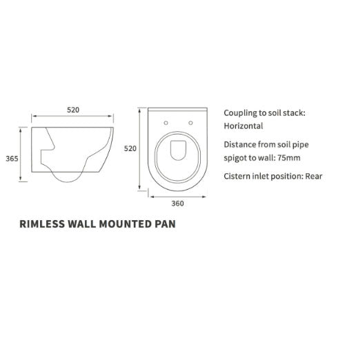 Aquila Rimless Wall Hung Toilet With Soft Close Seat