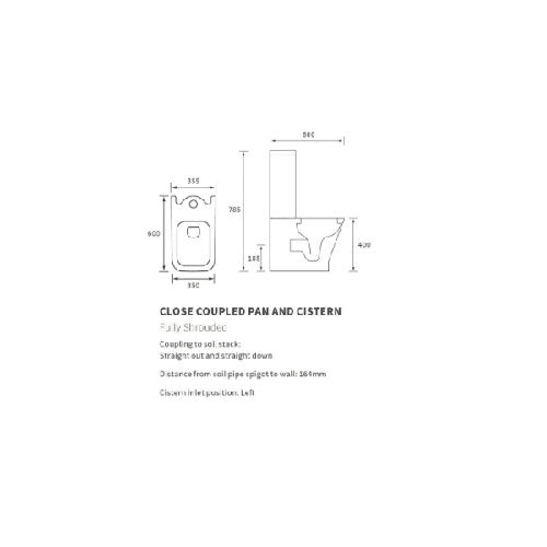 Cedare Fully Shrouded Close Coupled Toilet With Soft Close Seat image 2