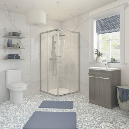Classic Square Corner Entry Shower Door Enclosure, Various Sizes image