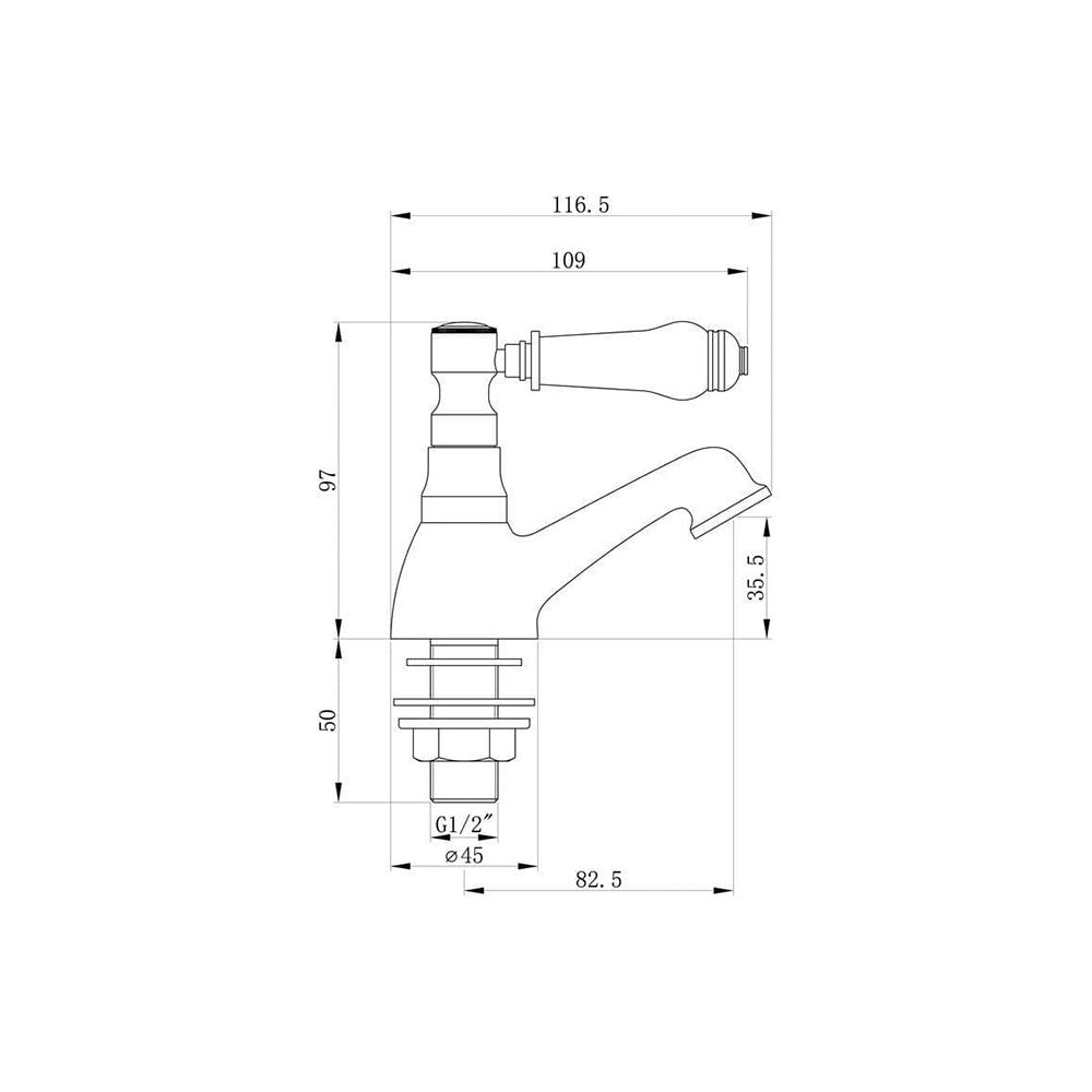 Crater Lever Style Basin Pillar Taps image 1