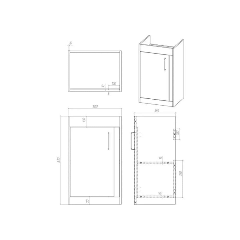 Cruzz 510mm Floor Standing Basin Unit Including Basin, Matt Indigo Blue image 2