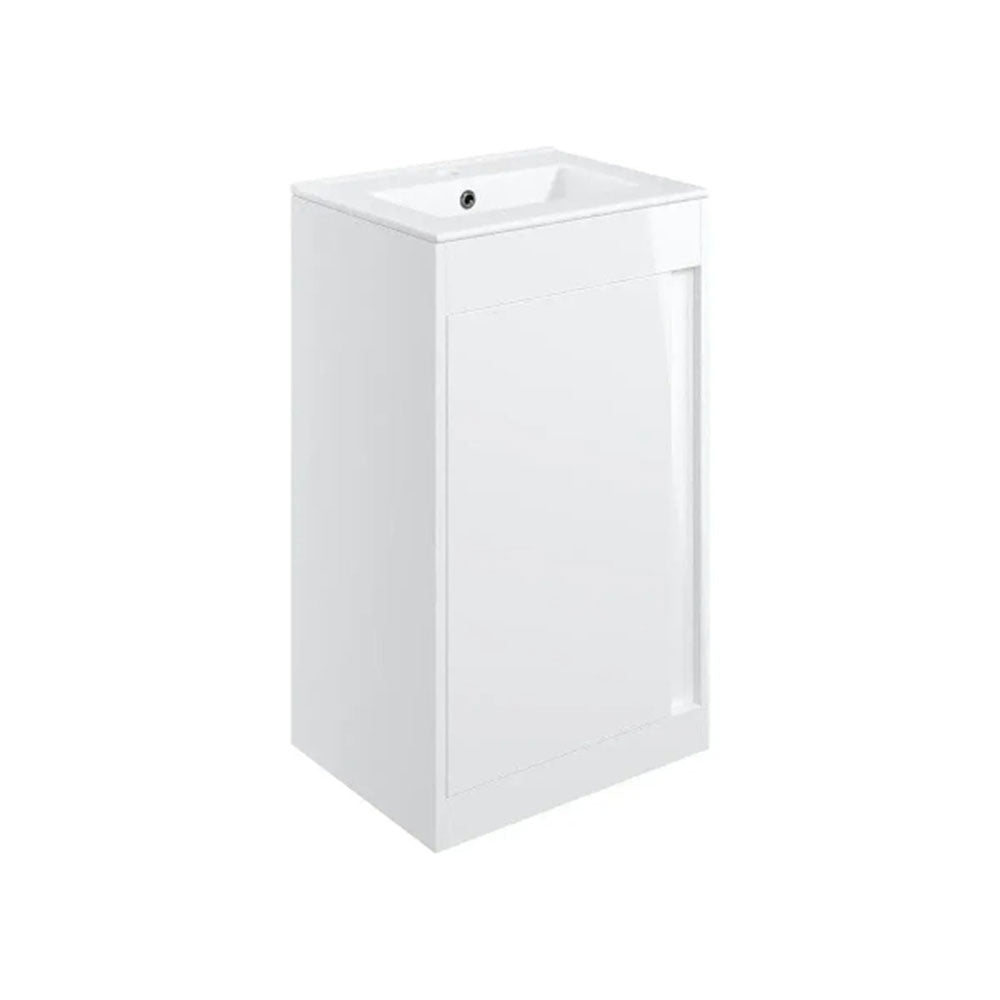 Cruzz 510mm Floor Standing Basin Unit Including Basin, White image