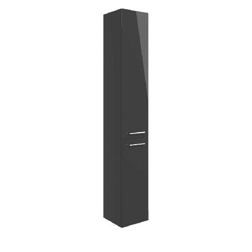 Deltar 350mm Floor Standing 2 Door Tall Unit, Anthracite Gloss