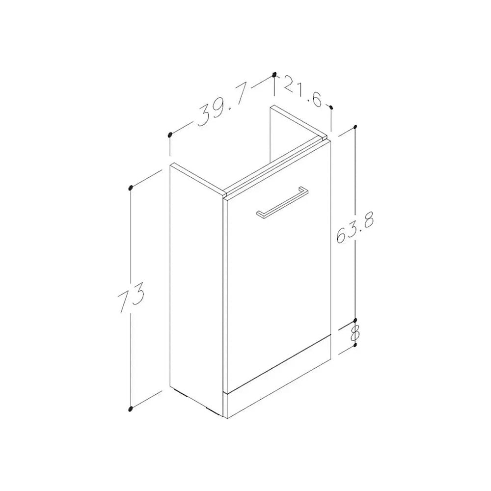 Deltar 410mm Floor Standing 1 Door Basin Unit with Basin, Grey Gloss image 1