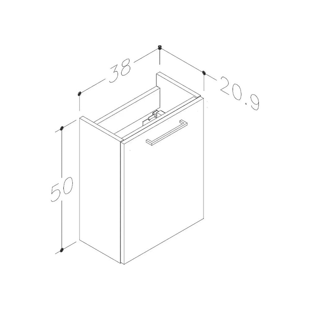 Deltar 410mm Wall Hung 1 Door Basin Unit with Basin, Grey Gloss image 1