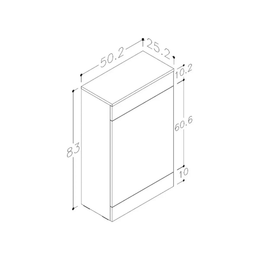 Deltar 500mm Floor Standing WC Unit, White Gloss image 1