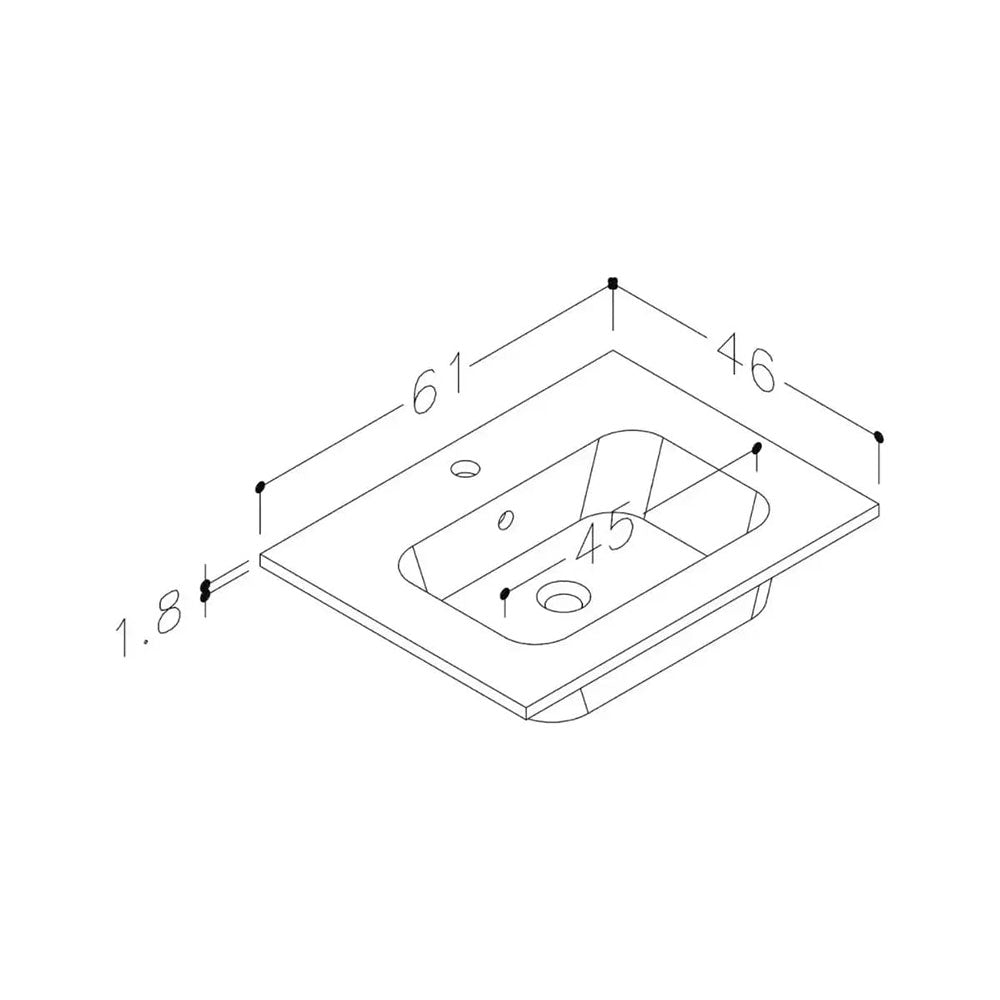 Deltar 610mm Wall Hung 2 Drawer Basin Unit with Basin, Grey Gloss image 2