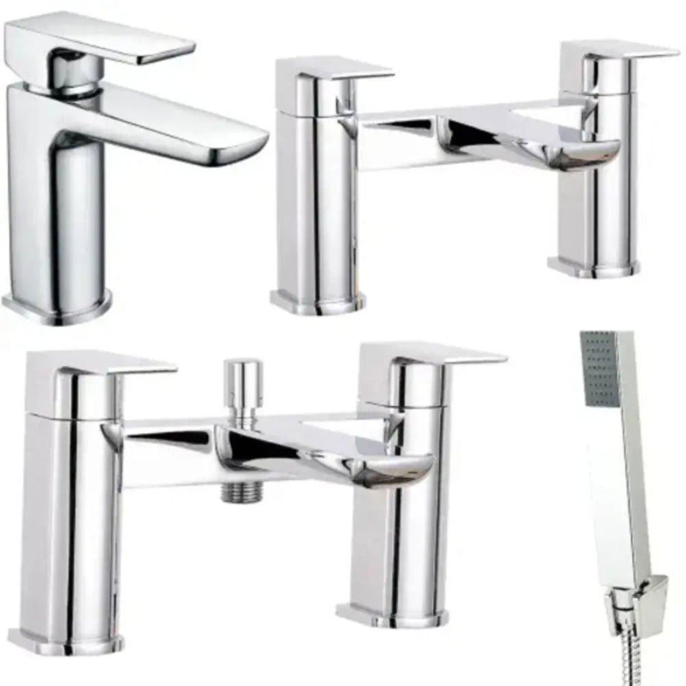 Deva Square Bath, Light Grey Vanity Unit, Bath,  Panels, Taps, Close Coupled Toilet and Basin image 15