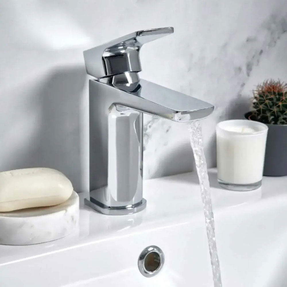 Deva Square Bath, Light Grey Vanity Unit, Bath,  Panels, Taps, Close Coupled Toilet and Basin image 17