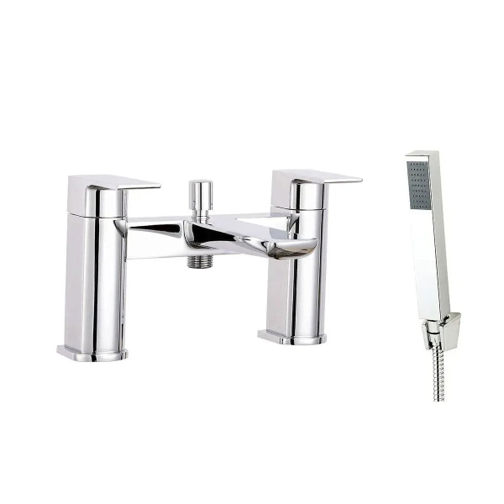 Deva Square Bath, Light Grey Vanity Unit, Bath,  Panels, Taps, Close Coupled Toilet and Basin image 18