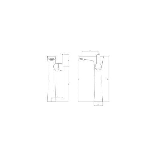 Dolcer Designer Tall Mono Basin Mixer Tap, Chrome, Modern Lever Style