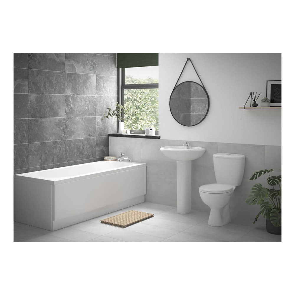 Essential Bathroom Suite with Bath, Toilet, Basin Set, Taps and Wastes image 17