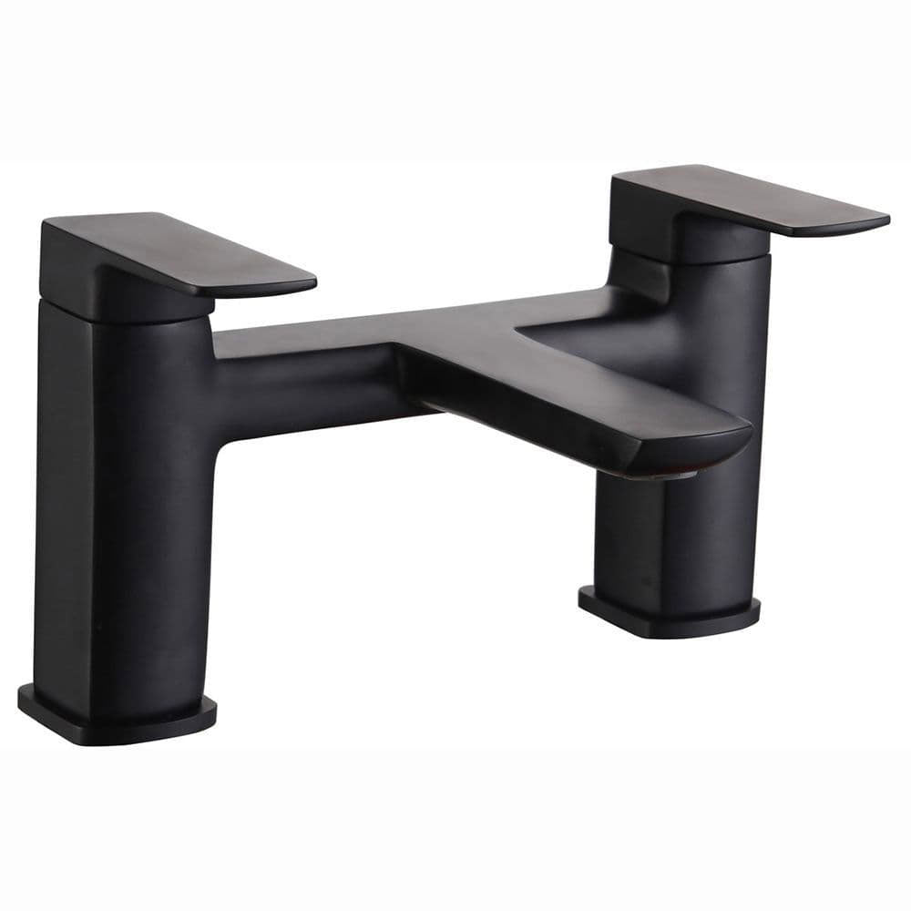 Genoa Bath Filler Tap, Black, Modern Lever Style image