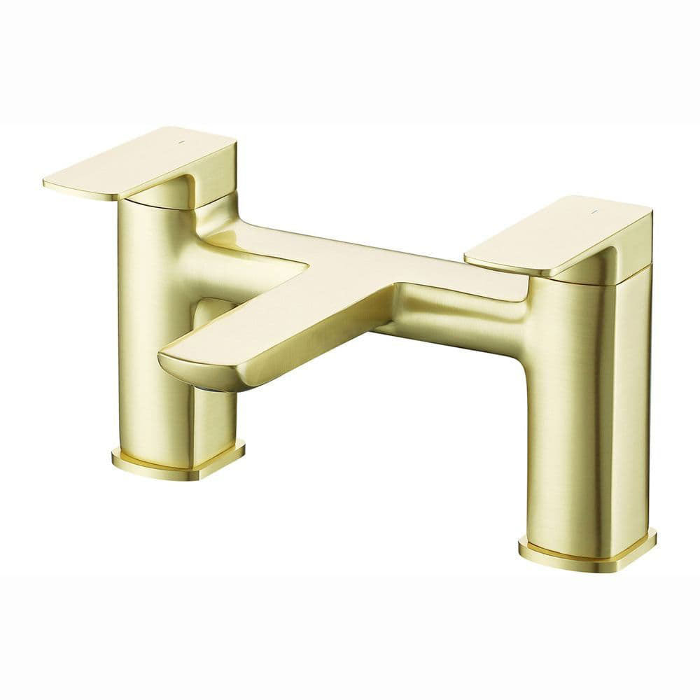 Genoa Bath Filler Tap, Brushed Brass, Modern Lever Style image