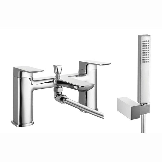 Genoa Bath Shower Mixer Tap, Shower Kit, Chrome, Modern Lever Style image