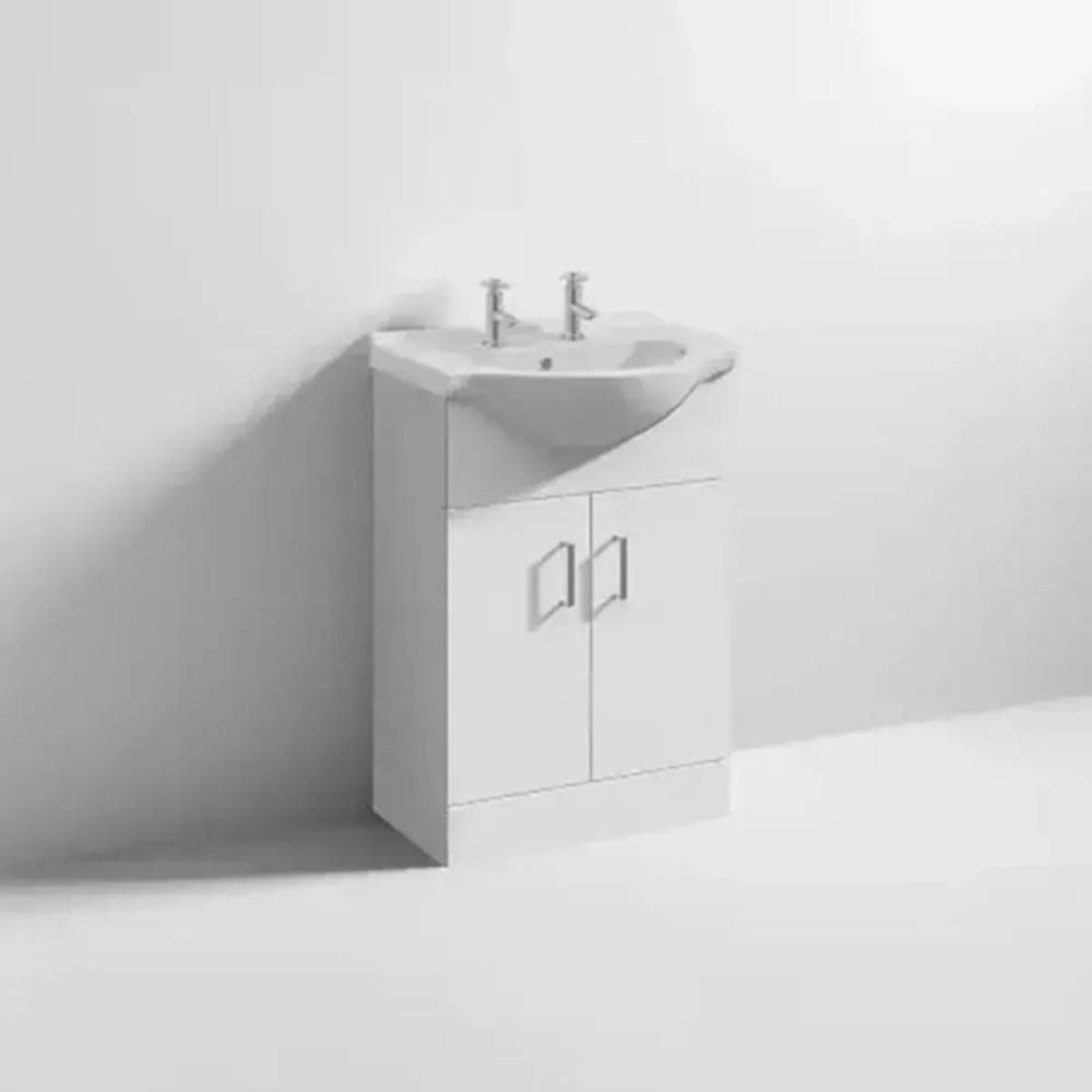 Granada Bathroom Suite with Bath, 2 Tap Hole Basin Unit, Taps and Toilet image 10